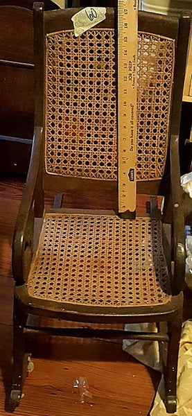 Wicker cane child rocker