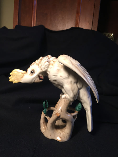 Pair of Porcelain Wien Augarten Cockatoo Bird Figurines Art Deco