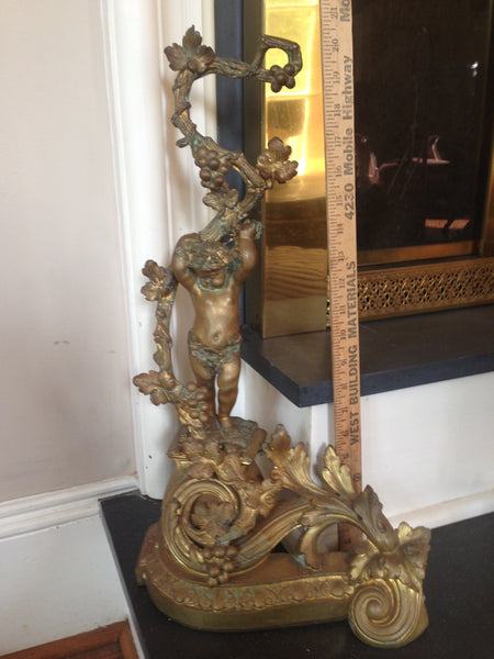 Fireplace Ormolu Fender, Screen and Cupid Andirons - French Ormolu, 19th Century, , Decoratives, Deep South Antiques