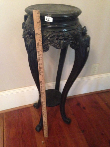 Antique Dark Wood Pedestal Plant Stand, , Tables, Deep South Antiques Deep South Antiques