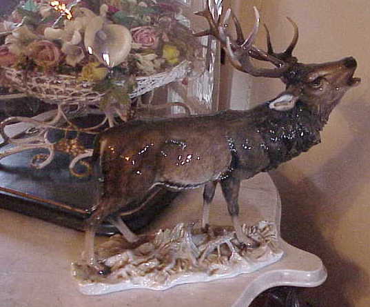 Large Rosenthal Porcelain Stag Deer by Fritz Heidenreich (1895-1966)