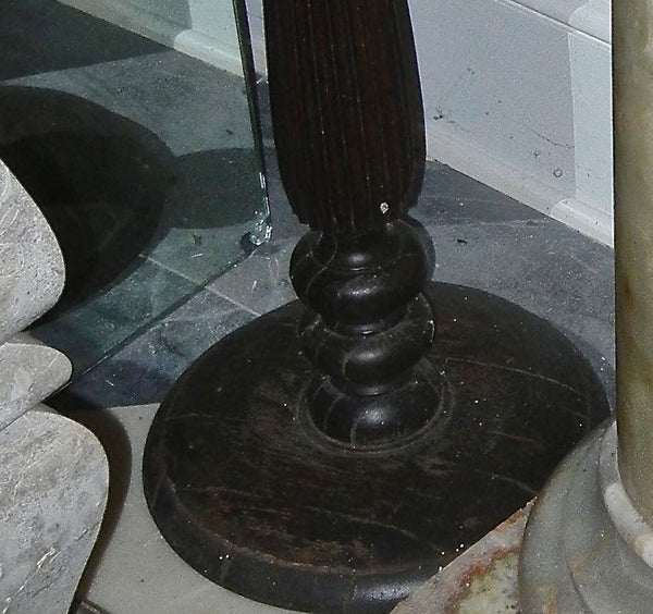 Antique Turned Victorian White Marble Top Wood Pedestal, , Tables, Deep South Antiques Deep South Antiques
