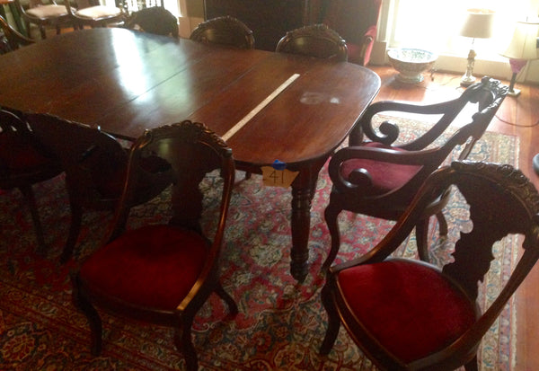 Set of 10 Seignouret Chairs and Mahogany Table - American